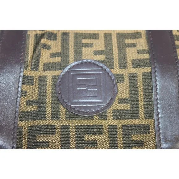 Fendi Zucca VERY RARE Vintage  Boston Bag Canvas with Leather Top Handles - Picture 5 of 12